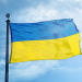 Ukraine flag in sky