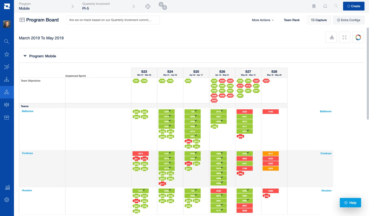 A screengrab demonstrating the benefits of Jira Align with their program management
