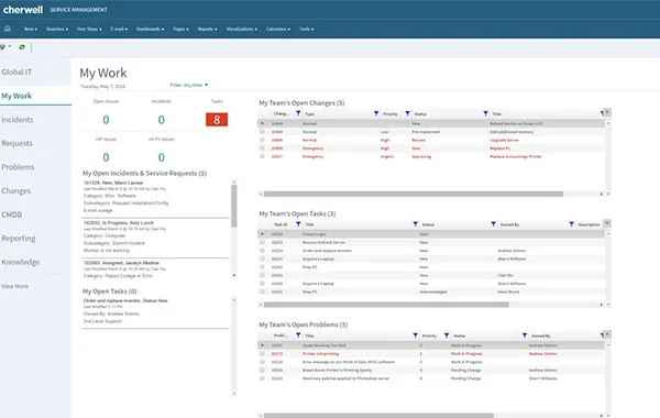 Cherwell Service Management - UI example by Automation Consultants